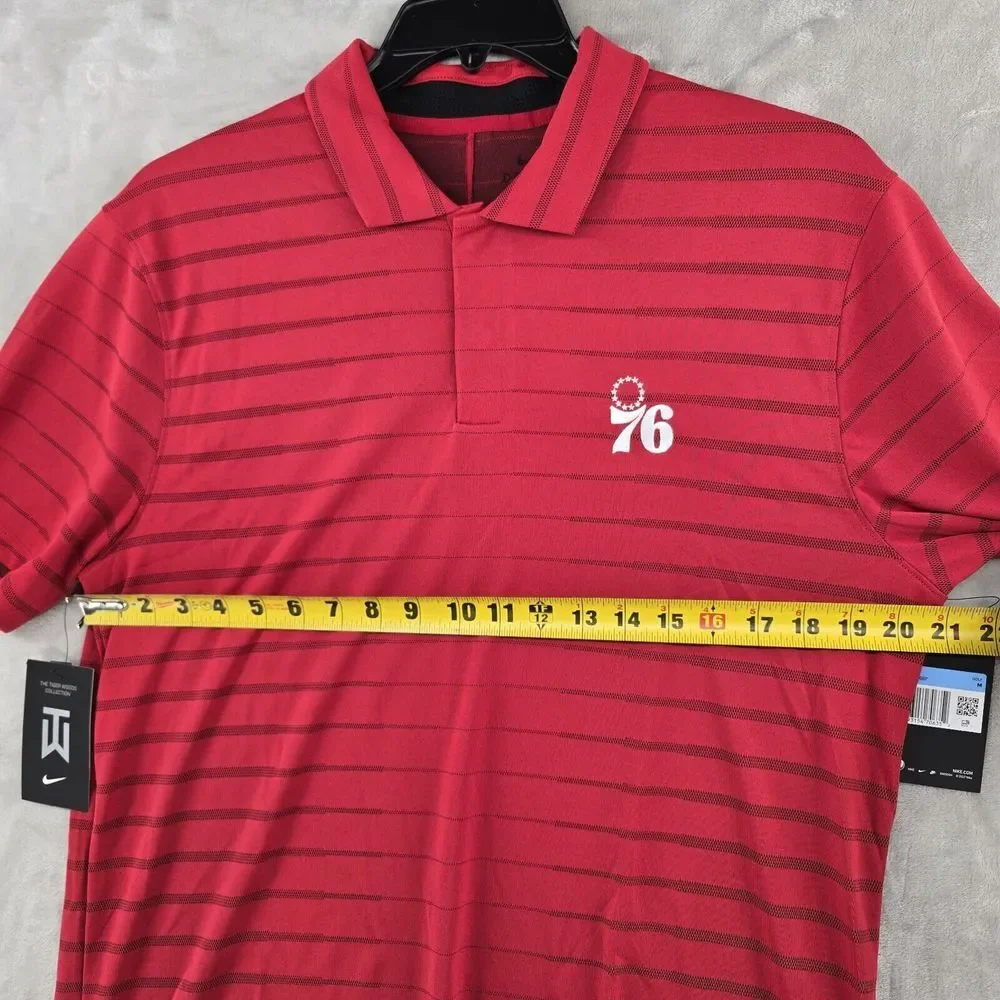 76ers NBA Performance Polo Mens‎ Medium Nike Tiger Woods Red Dri-fit